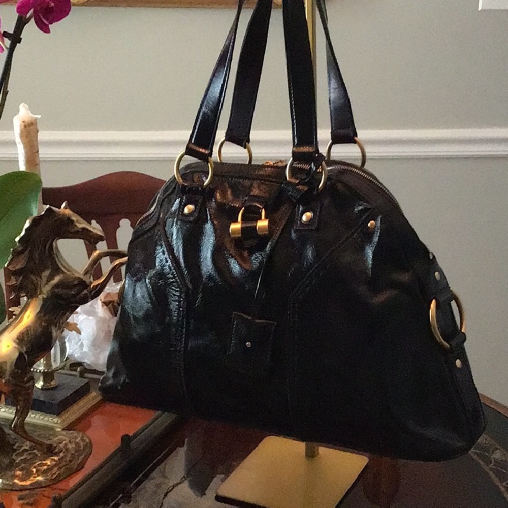 YSL Saint Laurent Muse Black Leather Shoulder Bag w/ COA & Key